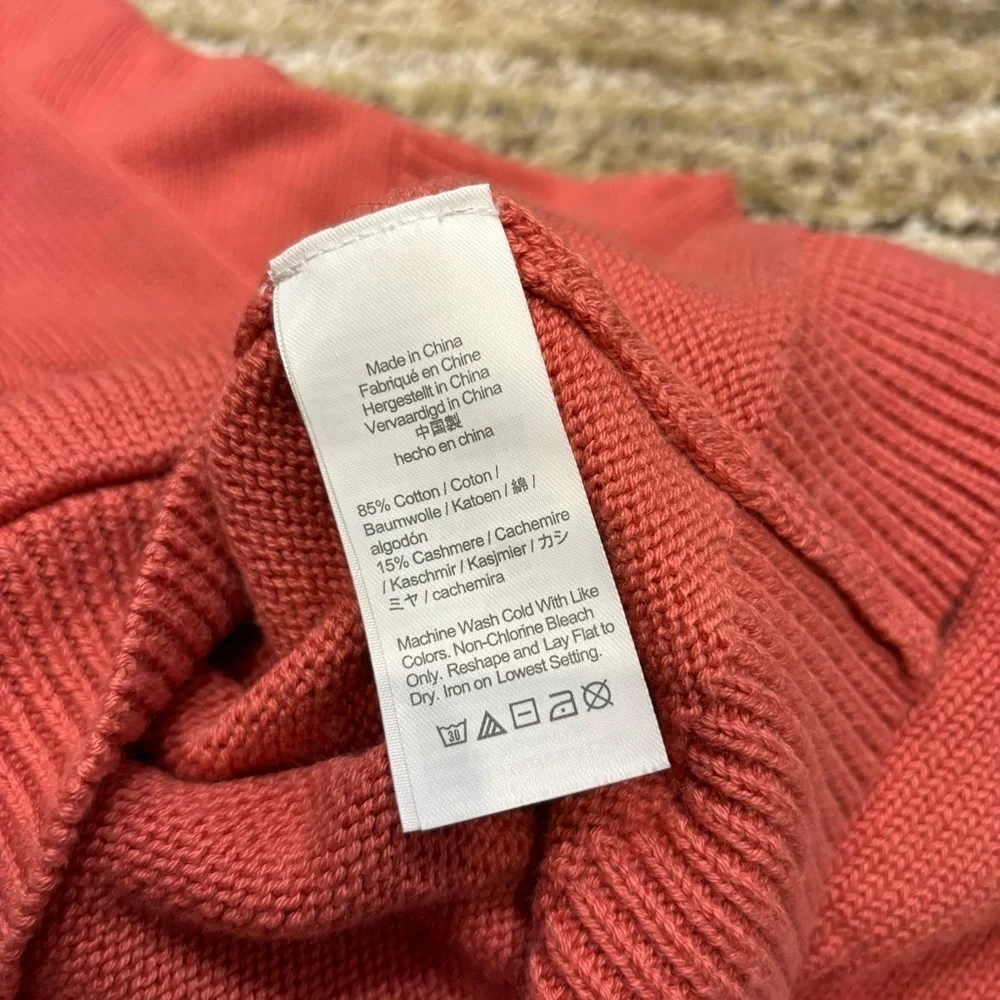 J.Crew X‎ Cotton Cashmere Patch Pocket Mock-neck Sweater Pink
